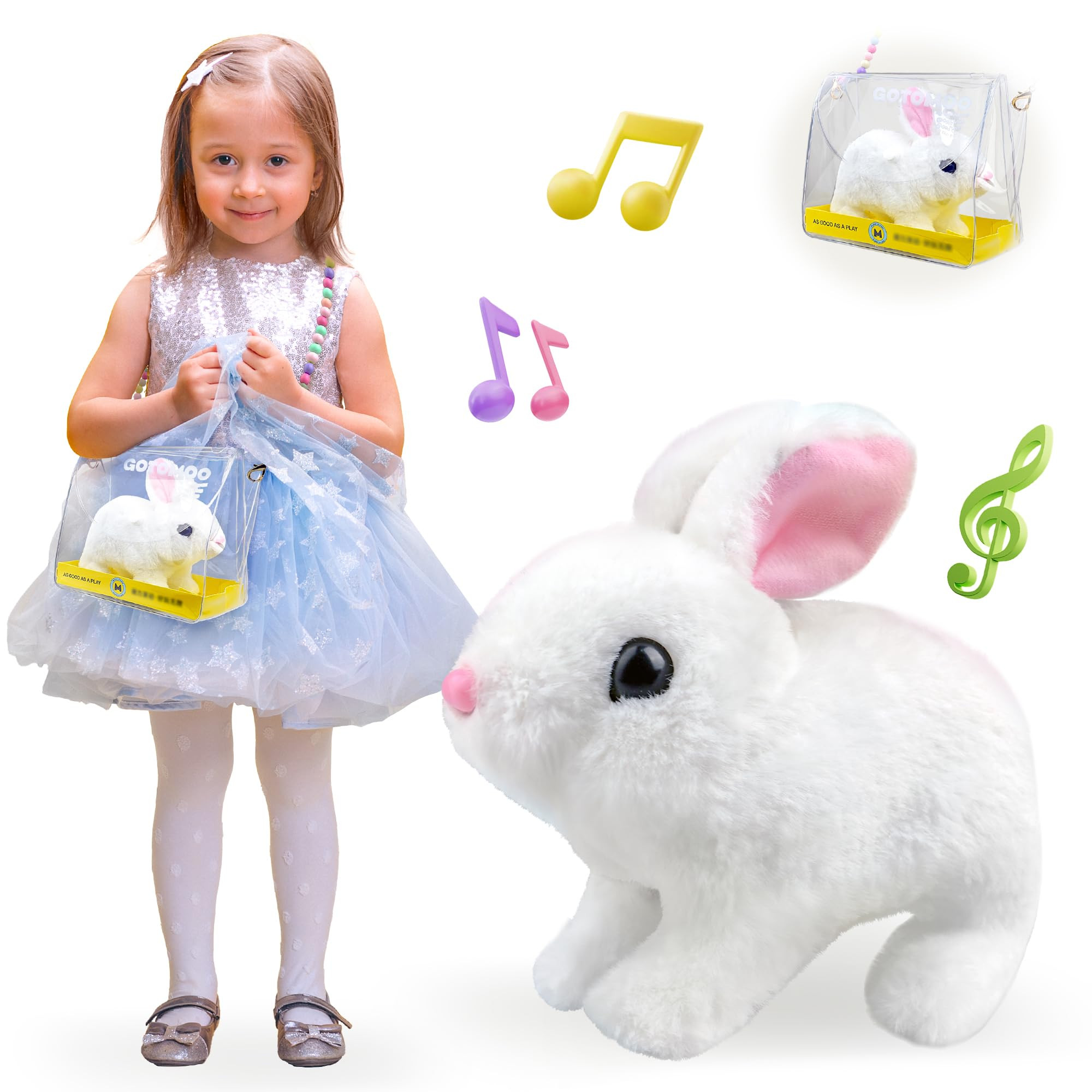 Electronic Jumping Rabbit for Girls - Hopping Bunny Toys with Wiggle Ears, Twitch Nose and Portab... | Amazon (US)
