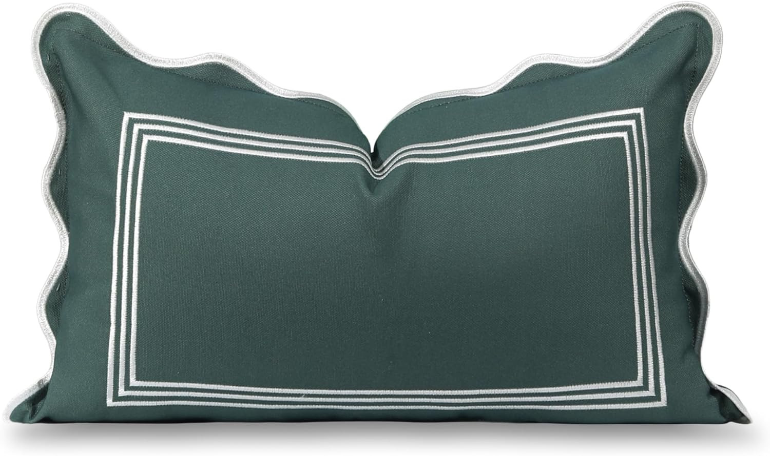 Hofdeco Premium Coastal Grandmillennial Scalloped Patio Indoor Outdoor Lumbar Pillow Cover Only, ... | Amazon (US)