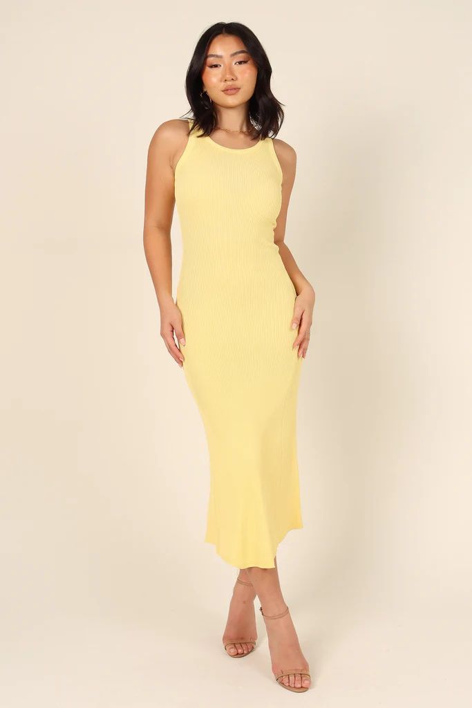 Willa Ribbed Dress - Yellow | Petal & Pup (US)