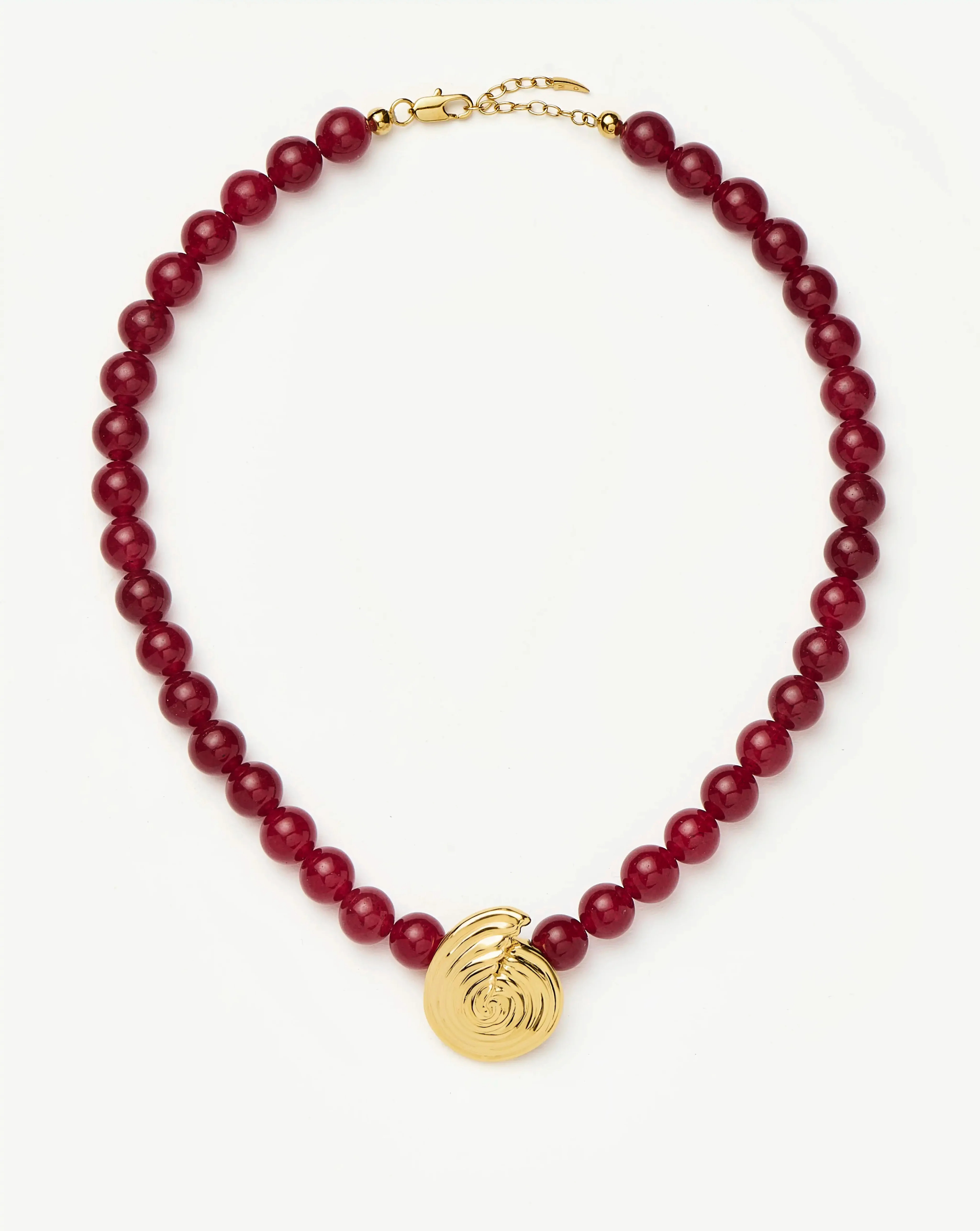 Spiral Gemstone Beaded Pendant Necklace - Dark Cherry | Missoma UK