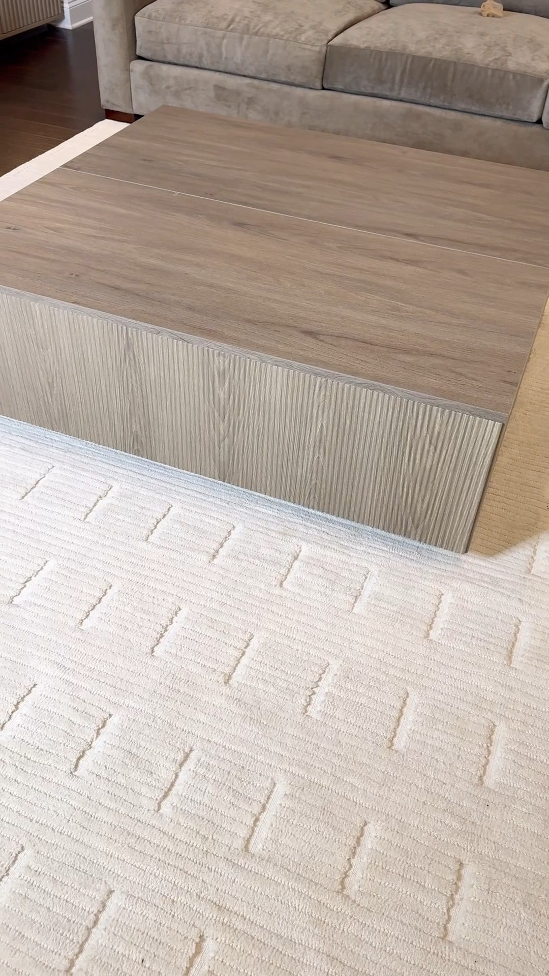 Want a cost effective oversized coffee table? Put two coffee tables together and save a ton of money! #coffeetable #moderncoffeetable #flutedcoffeetable #homedecor

#LTKHome