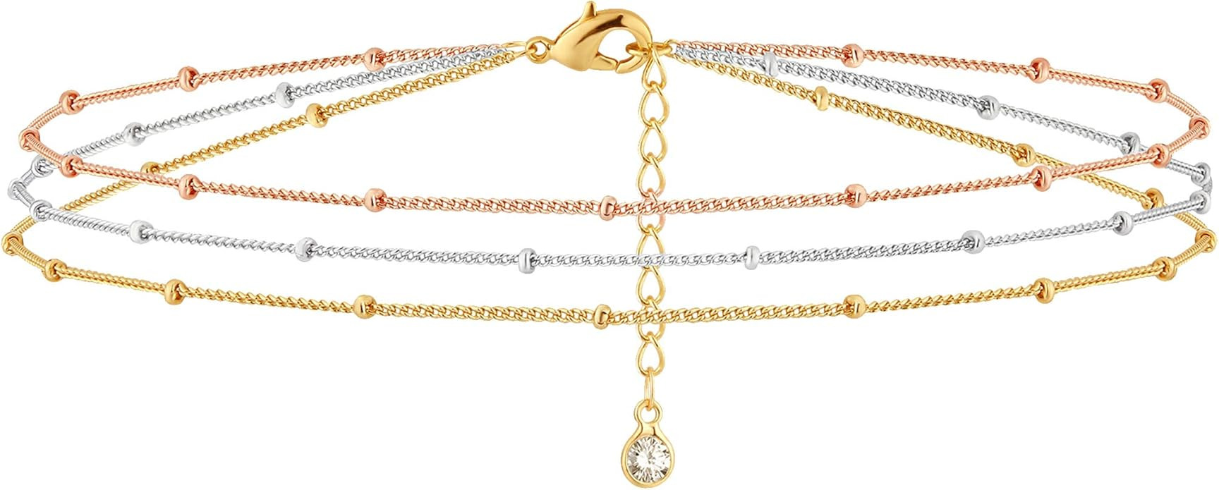 MEVECCO Bracelet for Women 14K Gold Plated Dainty Chain Simple Jewelry Cute Handmade Minimalist f... | Amazon (US)