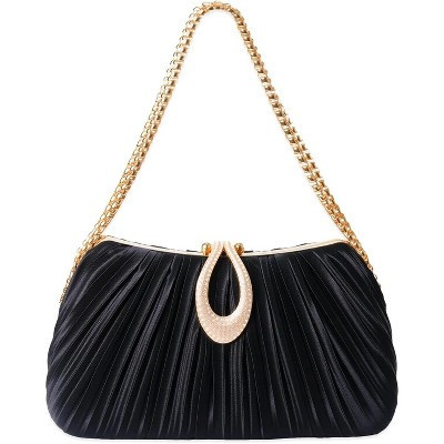 Elegant Sparkling evening bags for Wedding Girls, Prom Nights, Cocktail Parties & Formal Events Black-satin 7.8"x 5"x 2.9" | Target
