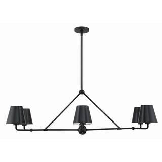 Crystorama Xavier 6-Light Matte Black Chandelier with Steel Shade XAV-B9306-MK - The Home Depot | The Home Depot