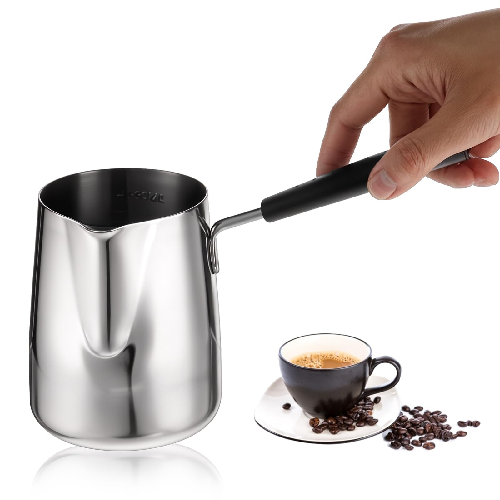 Turkish Coffee Pot, Stainless Steel Milk and Coffee Warmer, Greek Arabic Coffee Pot, Stove Top Te... | Amazon (US)