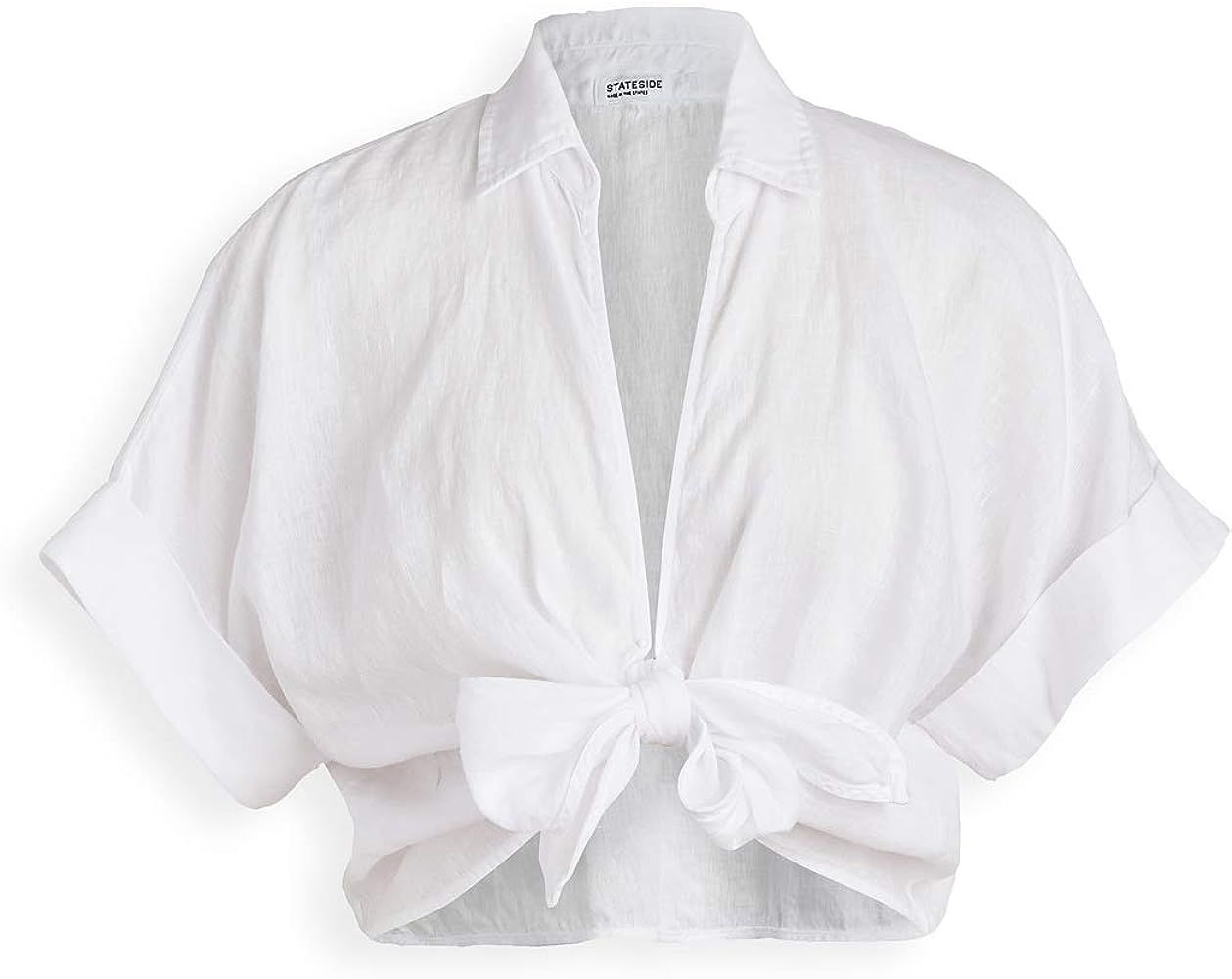 Women's Linen Front Tie Top | Amazon (US)