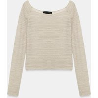 Zara - Off-Shoulder Knit Top - Sand / Marl - S - Woman | Zara US
