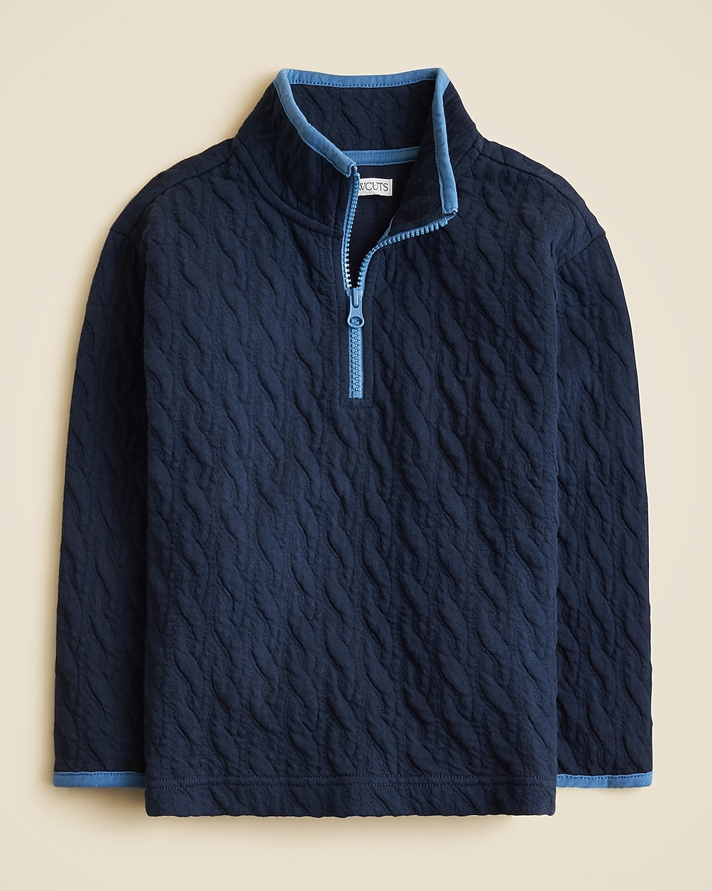 Kids' cable-knit quilted half-zip pullover | J. Crew US