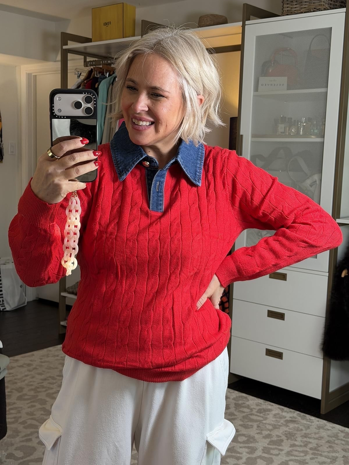 love this sweater with the denim collar! so fun! 

#LTKootd #LTKGiftGuide #LTKHoliday