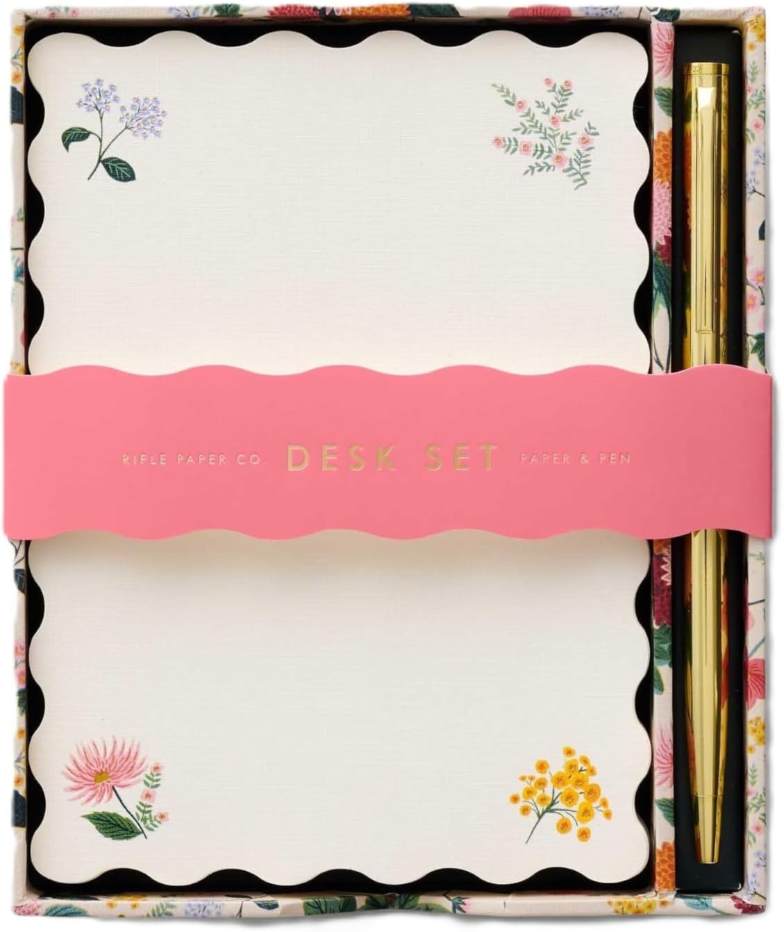 RIFLE PAPER CO. Dahlia Note Writing Set, Pretty Desktop Stationery Box | Notes: 5.5" L x 4" W, Pe... | Amazon (US)