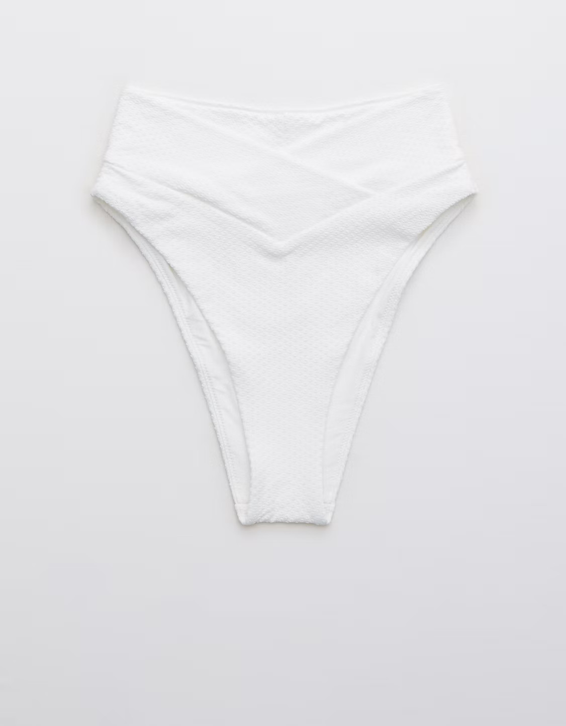 Aerie Jacquard Crossover High Cut Cheeky Bikini Bottom | American Eagle Outfitters (US & CA)