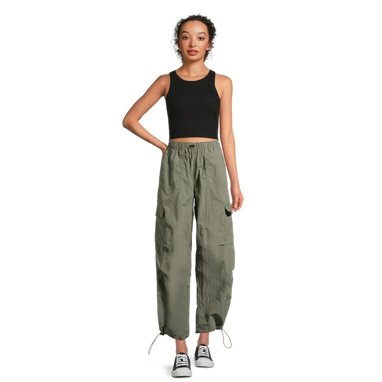 No Boundaries Juniors’ Parachute Pants, Sizes XS-XXXL, 29.5" Inseam | Walmart (US)