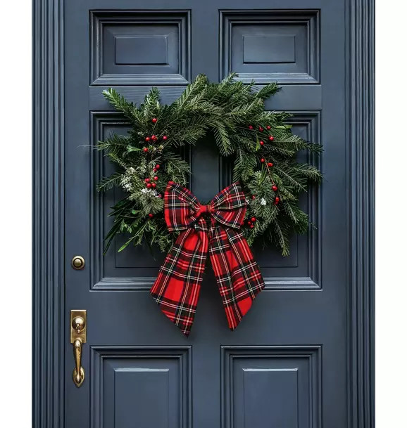 Petite Plume Wreath Bow in Imperial Tartan | Janie and Jack