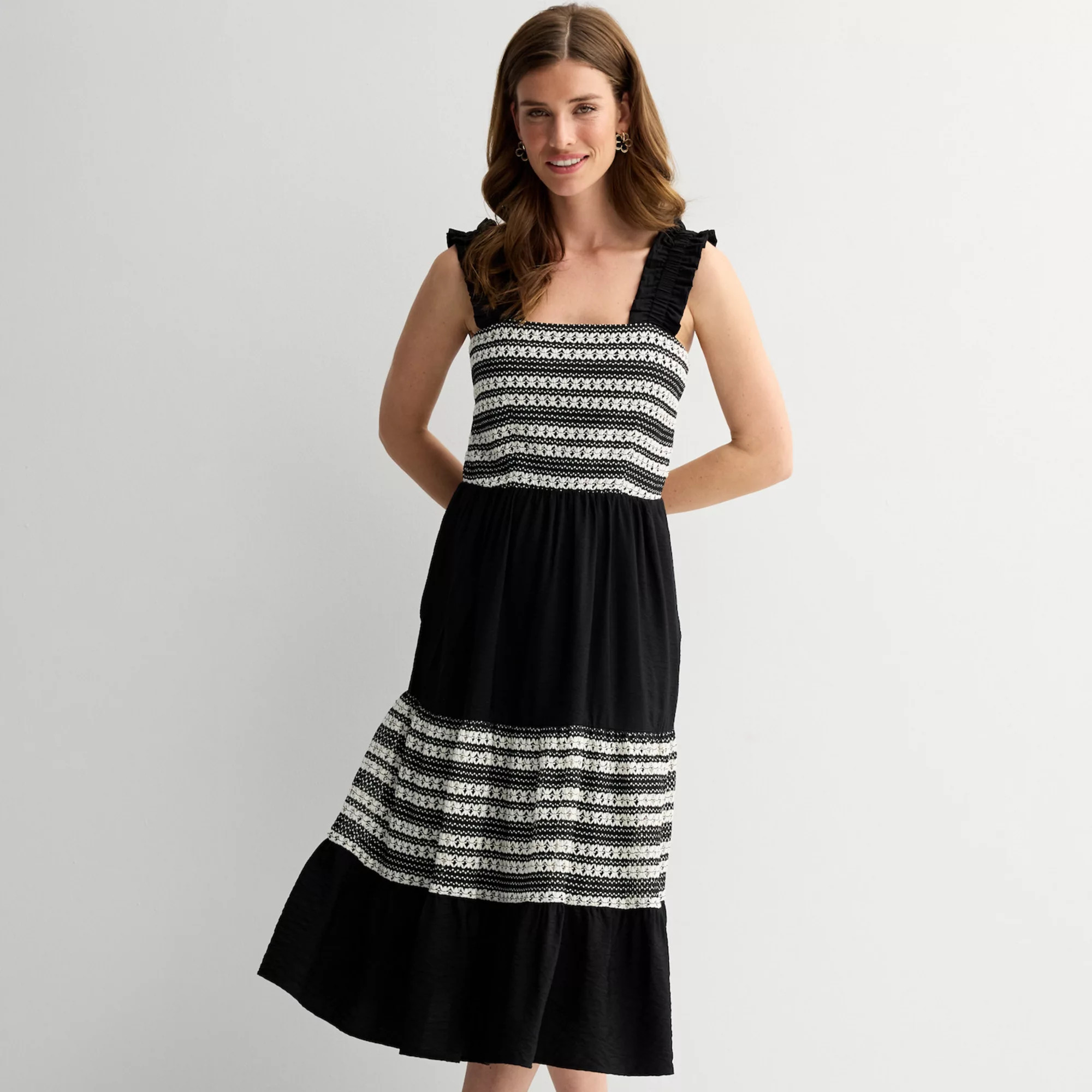 Women's Draper James Striped Crochet Midi Dress | Kohl's