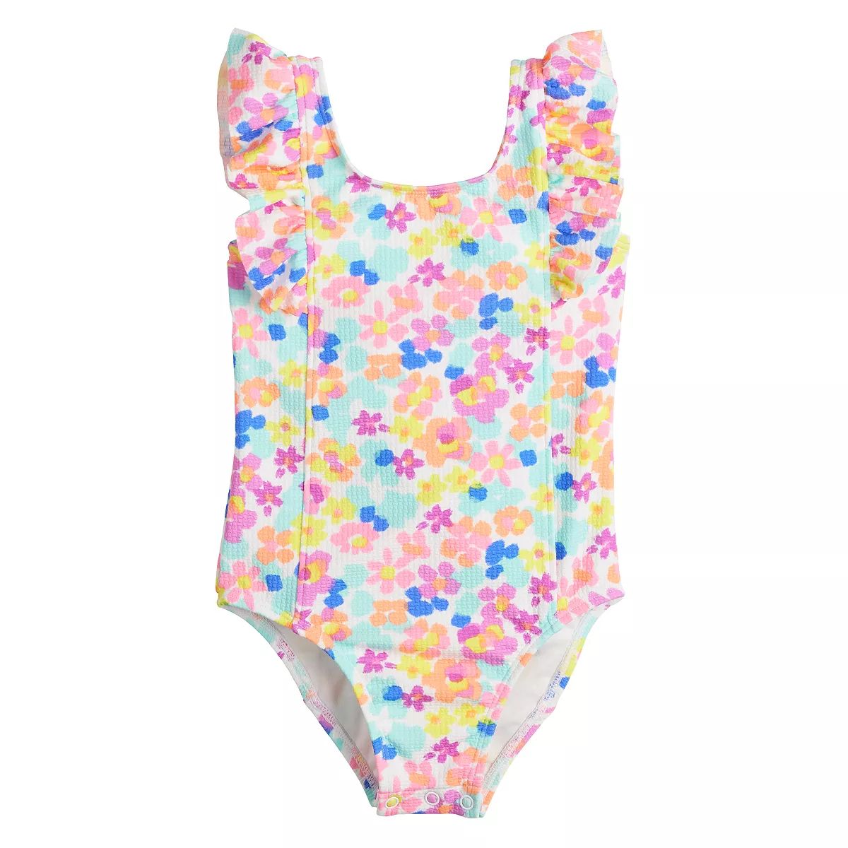 Baby & Toddler Girl Jumping Beans® Ribbed Ruffle Trimmed One-Piece Swimsuit | Kohl's