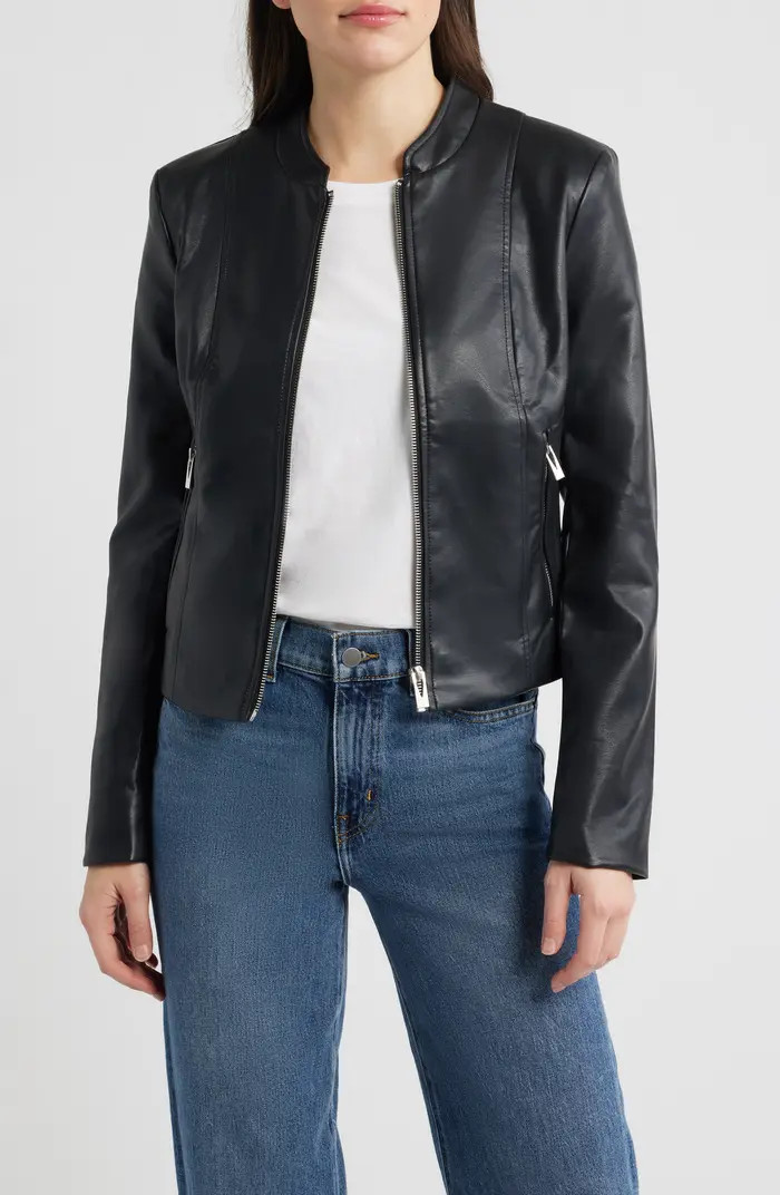 Front Zip Faux Leather Jacket | Nordstrom