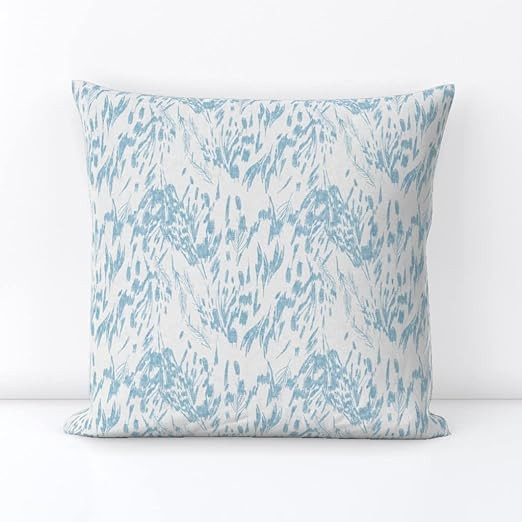 Spoonflower Square Throw Pillow, 18", Linen Cotton Canvas - Night Periwinkle Animal Print Abstrac... | Amazon (US)