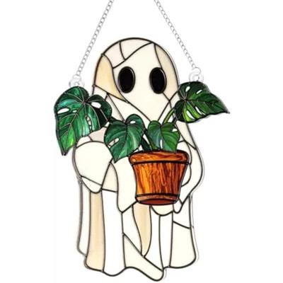 Cute Ghost Ornament Halloween Decor, Cute Ghost Gift For Book Lovers, Gothic Fall Decor For Window Decorations Indoor & Outdoor Party, Spooky Decor (P | Wayfair North America