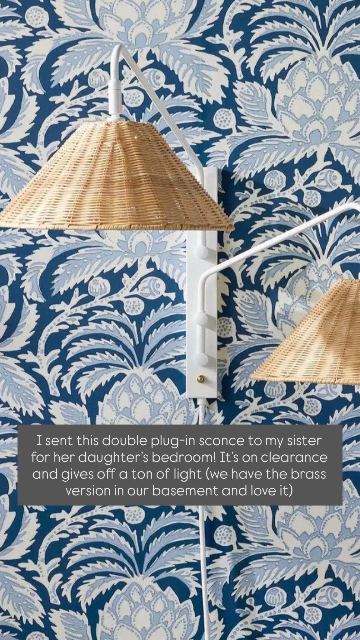 I sent this double plug-in sconce to my sister for her daughter’s bedroom! It’s on clearance and gives off a ton of light (we have the brass version in our basement and love it)

#LTKSaleAlert #LTKKids #LTKHome