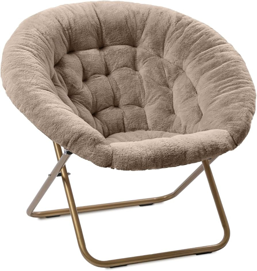 Milliard Cozy Chair/Faux Fur Saucer Chair for Bedroom/X-Large (Beige) | Amazon (US)