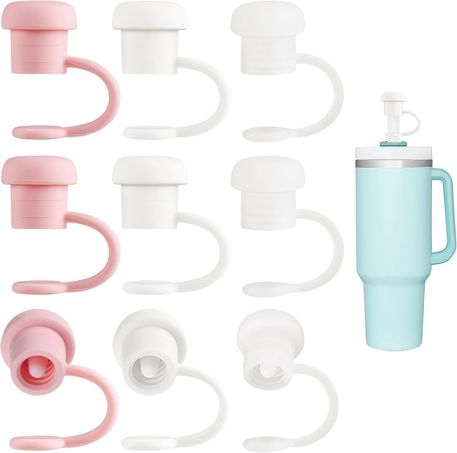 Neepanda 9 PCS Silicone Straw Cover Compatible for Various Stanley Tumbler Cup, Reusable Drinking... | Amazon (US)