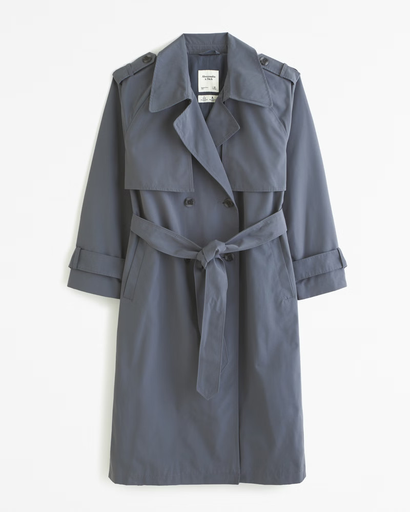 Abercrombie & Fitch Women's Elevated Trench Coat in Dark Grey - Size M | Abercrombie & Fitch (US)