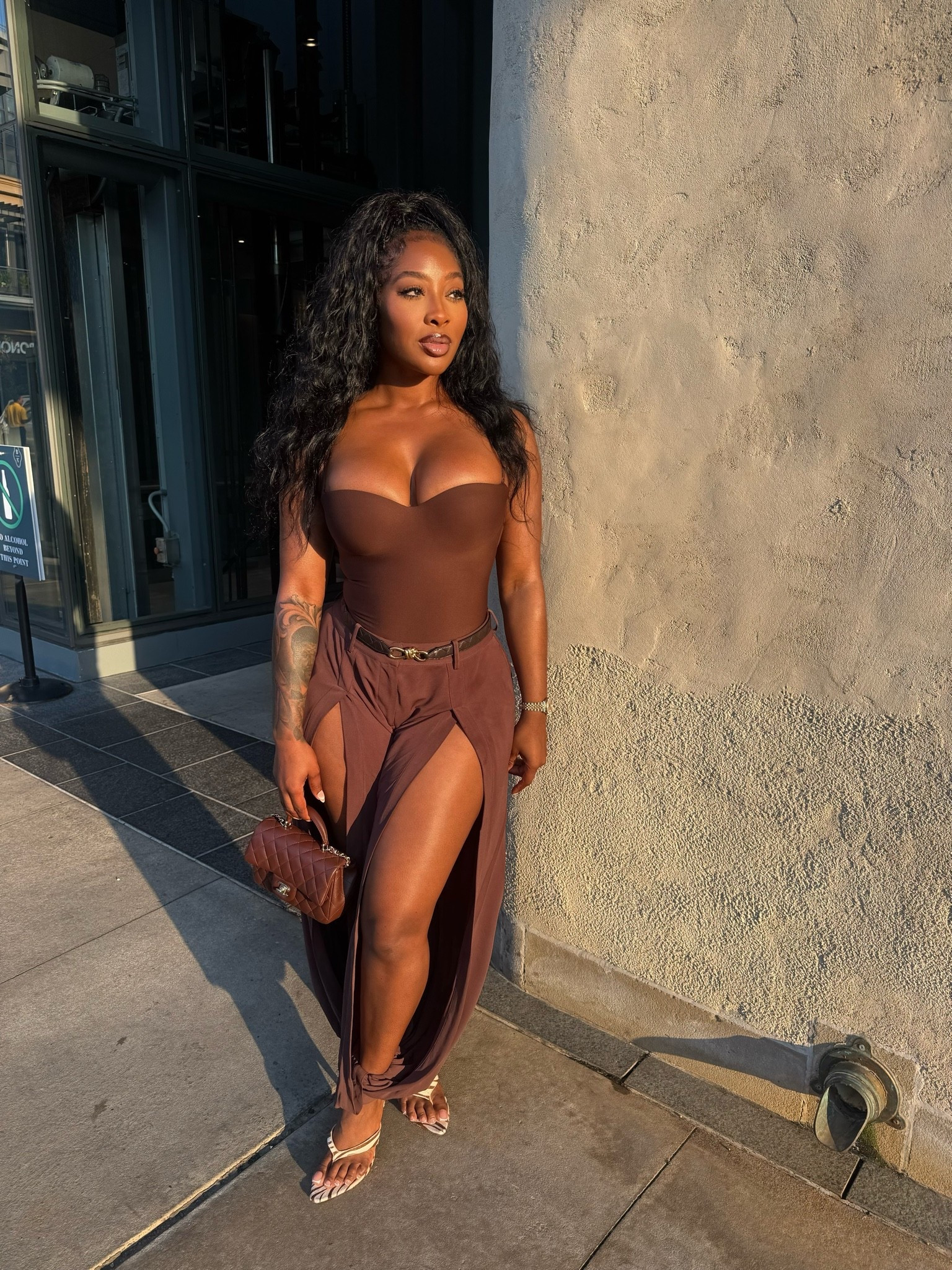 Hey y'all! I loved this look, these pants are such a statement piece. Pants are from Revolve size small, bodysuit is Skims size small, belt is Bottega Veneta, shoes are Femme LA but they are sold out, bag is Chanel. I linked the pants, bodysuit, and belt 🫶🏾

#LTKgrwm #LTKootd #LTKdayinmylife
