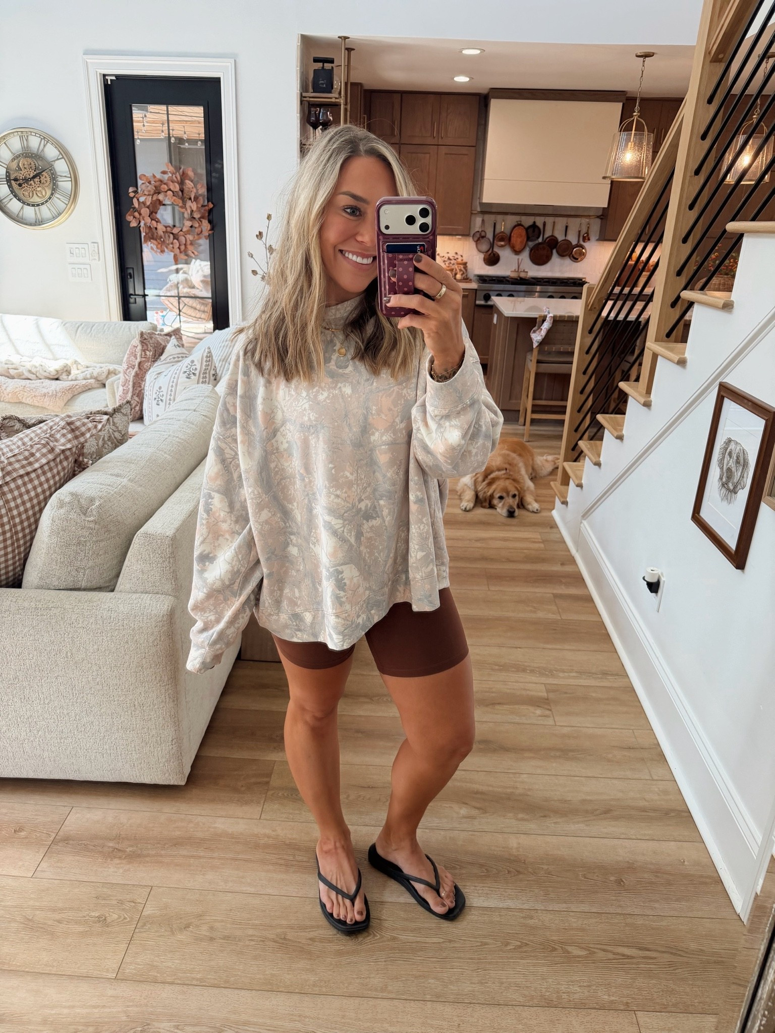 LOVE this camo @nuuds crewneck 🤎🥹 I also bought JD the men’s hoodie version! Quality is incredible & it almost flows as it lays? So cozy! In the L! Shorts are my faves from Amazon & I’m in the M! 

Ootd / casual / fall fit / camouflage / amazon fashion / Holley Gabrielle

#LTKootd #LTKPetite