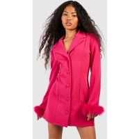 Womens Petite Feather Cuff Blazer Dress - Pink - 4 | boohoo (US & Canada)