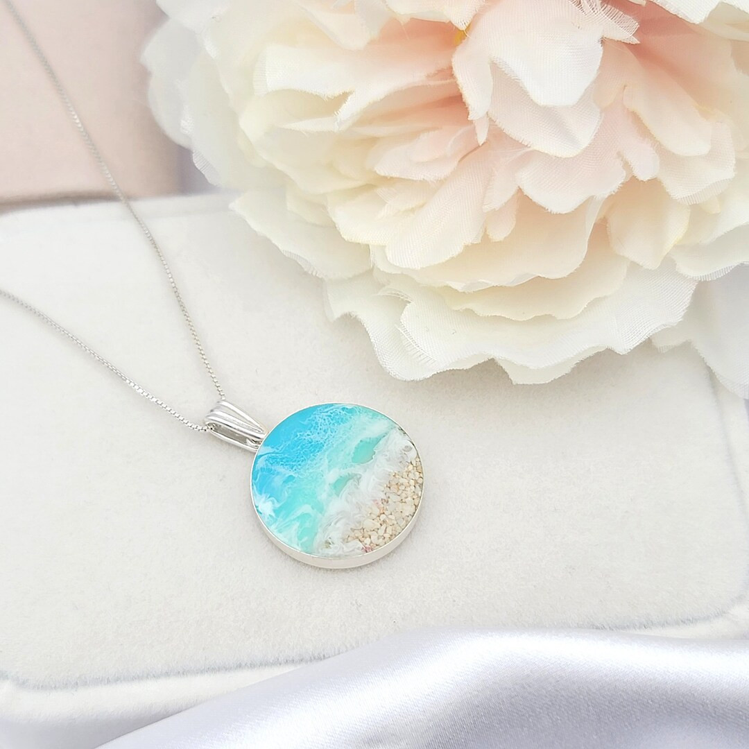 Ocean Necklace, Beach Necklace Jewelry, Beach Gifts, Mothers Day Necklace, Hawaiian Necklace, 925... | Etsy (US)