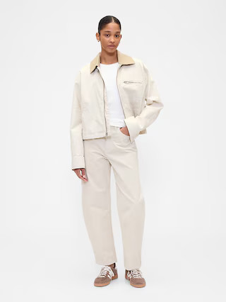 High Rise Barrel Corduroy Pants | Gap Factory