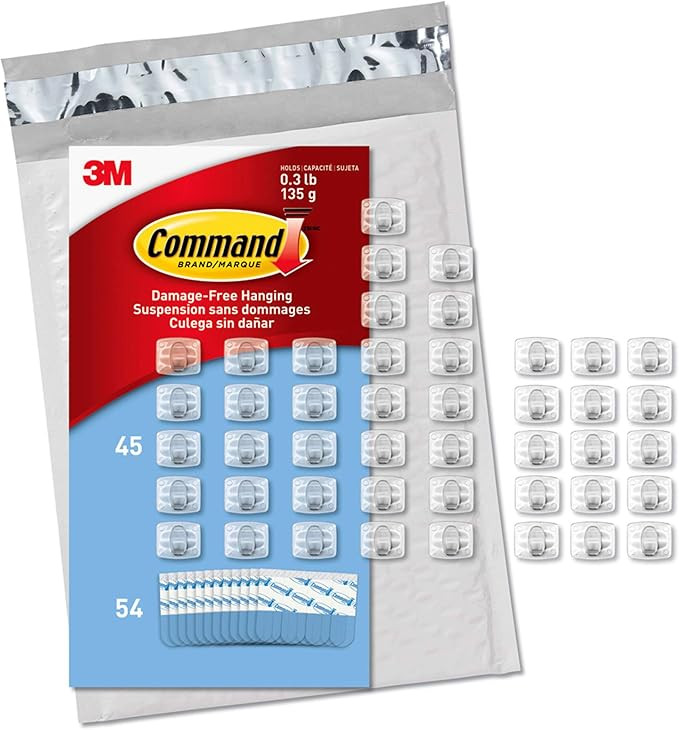 Command Clear Mini Light Clips, 45 clips, 54 strips, Indoor Use | Amazon (US)
