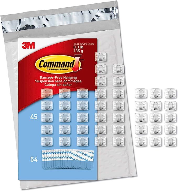 Command Clear Mini Light Clips, 45 clips, 54 strips, Indoor Use | Amazon (US)