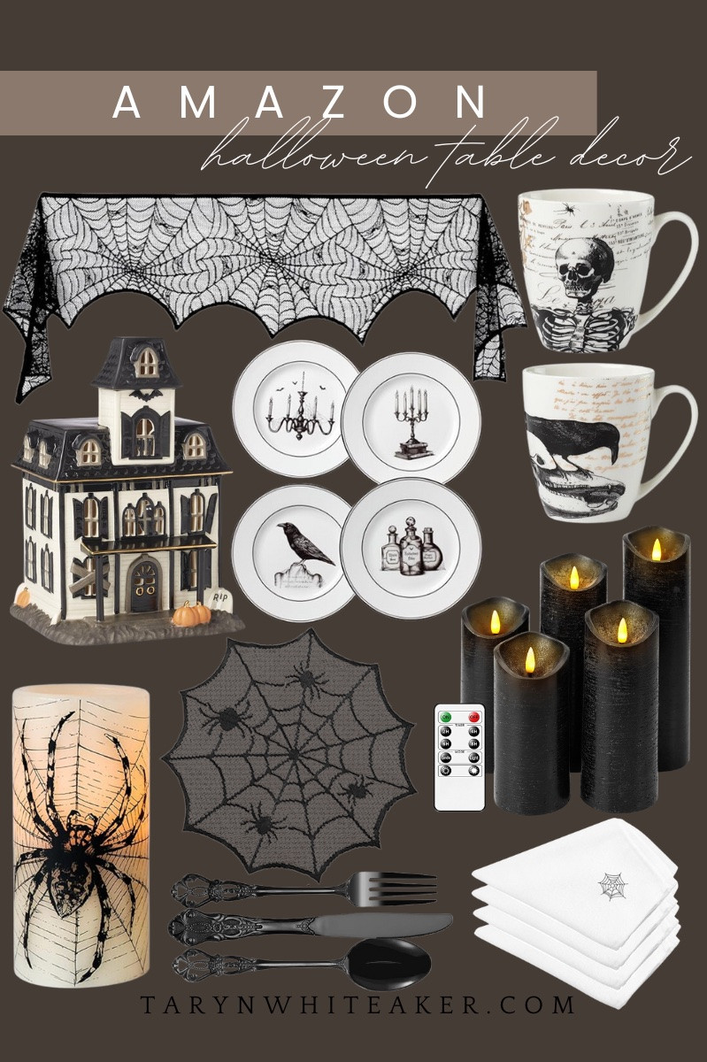 Halloween table decor, but make it moody. 🖤 These Amazon finds are perfect for adding a spooky, elevated touch to your table this season. #HalloweenDecor #AmazonHome #HalloweenTable #AmazonFinds #HalloweenInspo

#LTKSeasonal #LTKHome