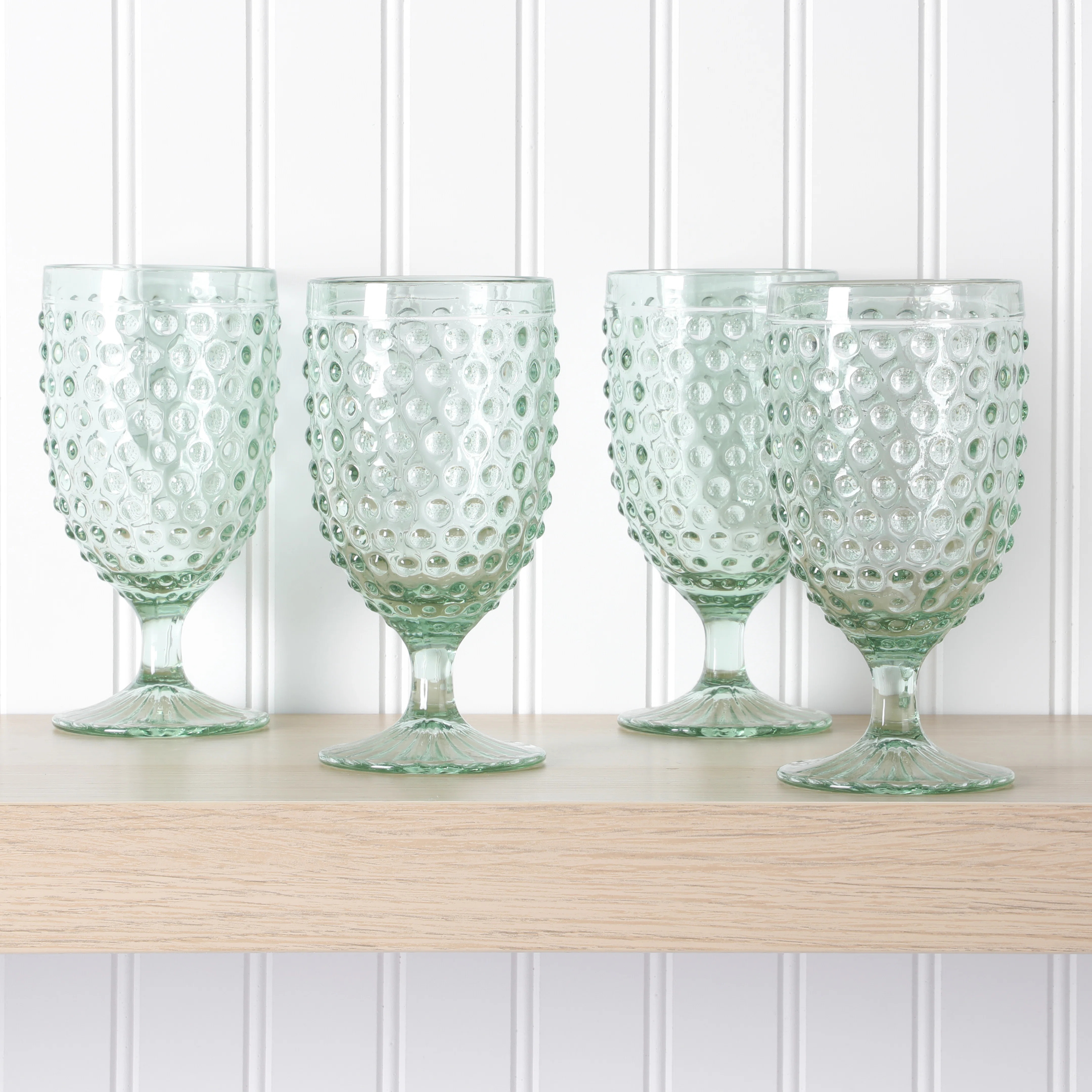 Martha Stewart Chauncey 4-Pack 14.2 oz Hobnail Handmade Glass Goblet - Pink "& Reviews" | Wayfair | Wayfair North America