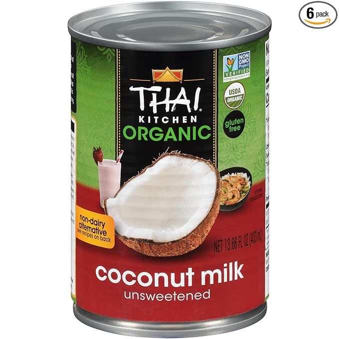 Thai Kitchen Organic Unsweetened Coconut Milk, 13.66 Fl Oz (Pack of 6) | Amazon (US)