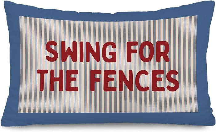 Motivational Swing for the Fences Baseball 12x20 Pillow Cover | Amazon (US)