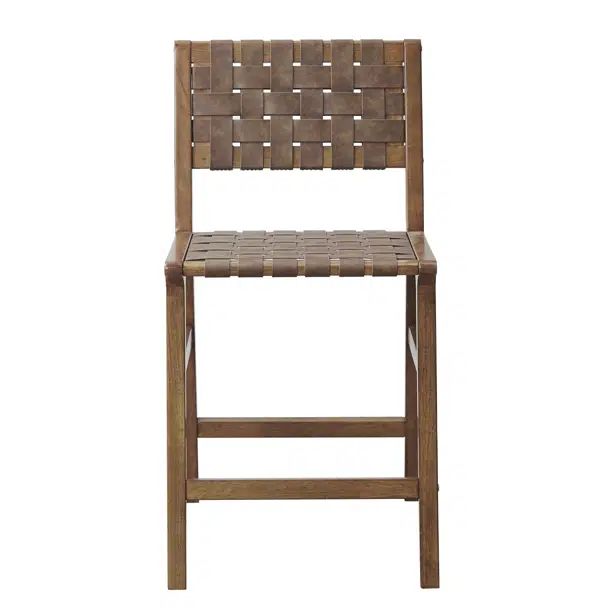 Oslo Faux Leather Woven Counter Stool 24"H | Wayfair North America