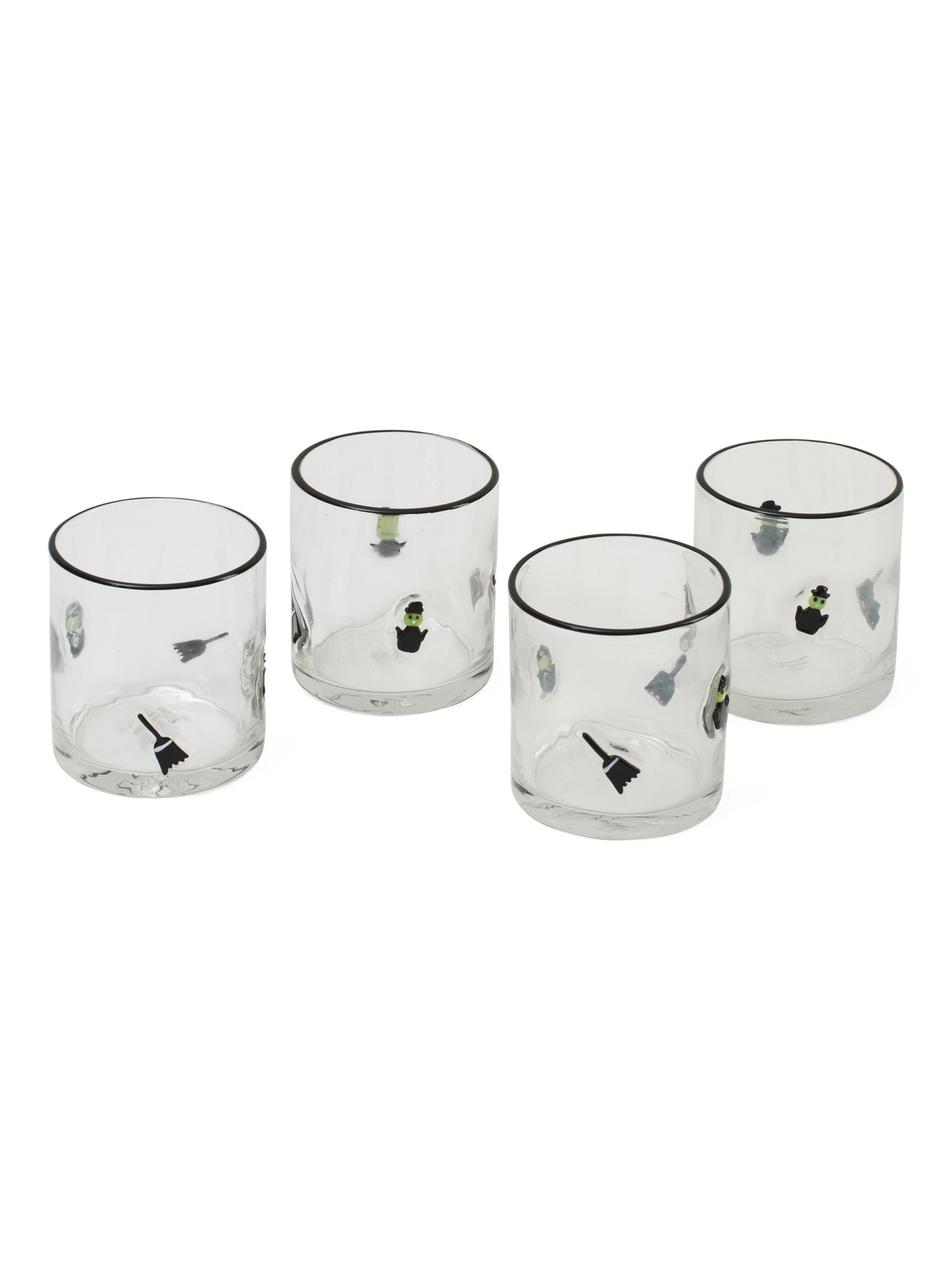 4pk 10oz Witch Broom Double Old Fashioned Glasses | Marshalls