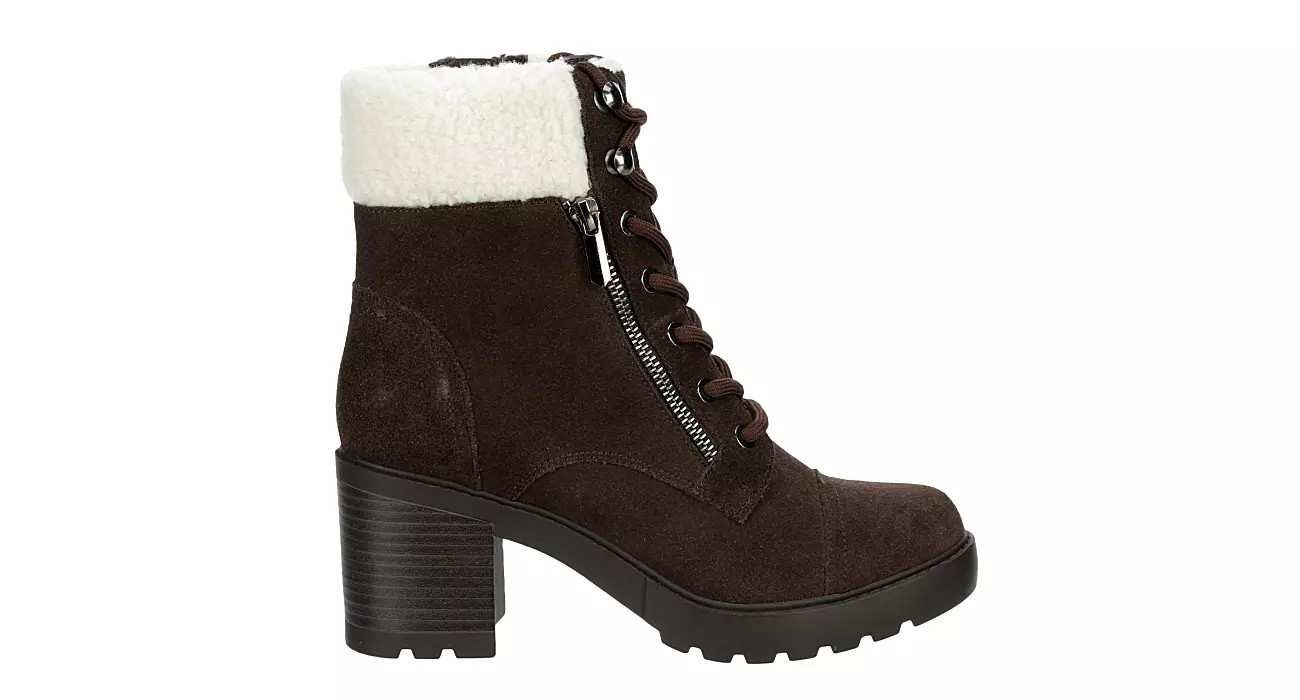 Eva & Zoe Womens Brinley Lace-up Boot - Chocolate | Rack Room Shoes