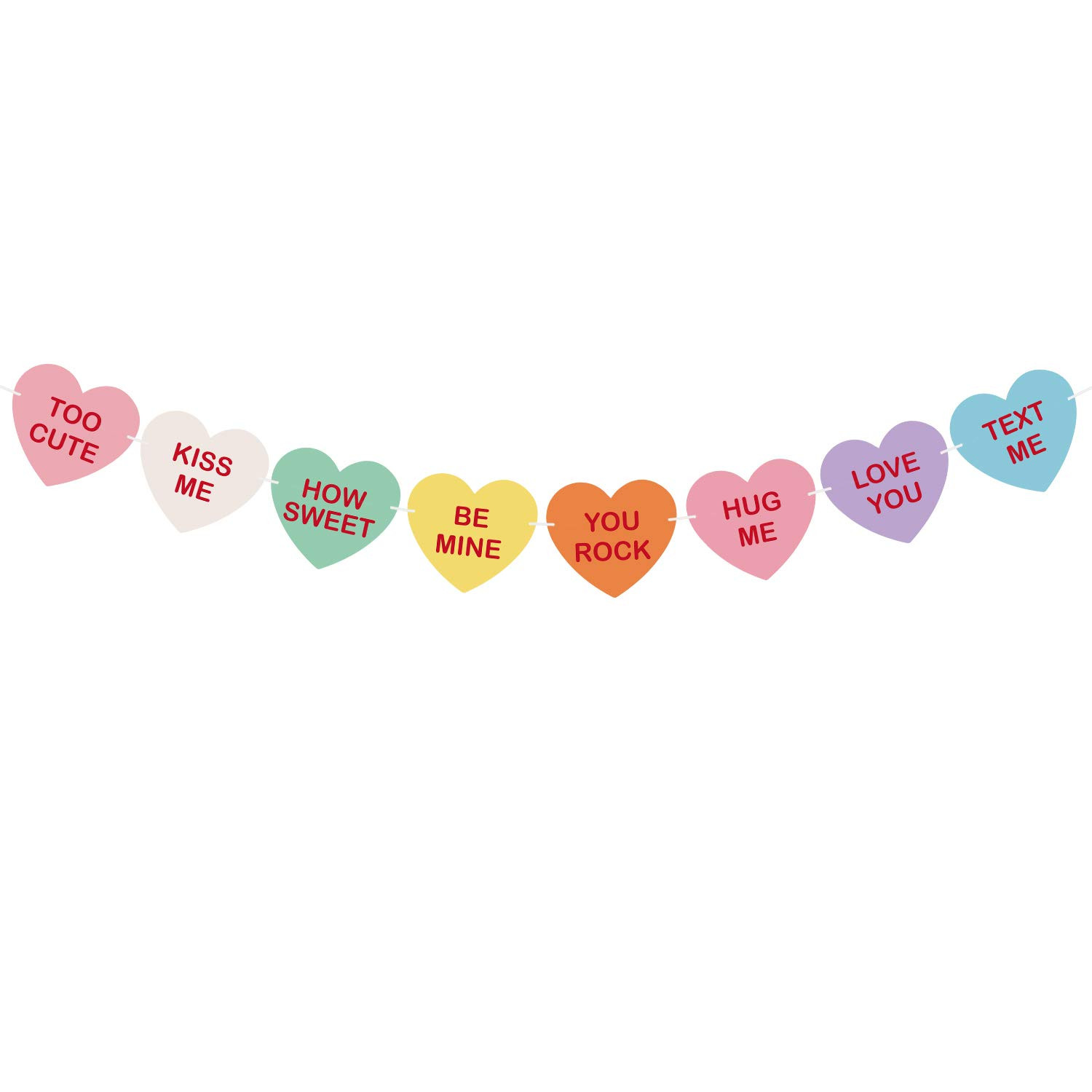 TUPARKA Valentine Conversation Candy Hearts Banner Valentine Candy Hearts Sayings Garland for Val... | Amazon (US)
