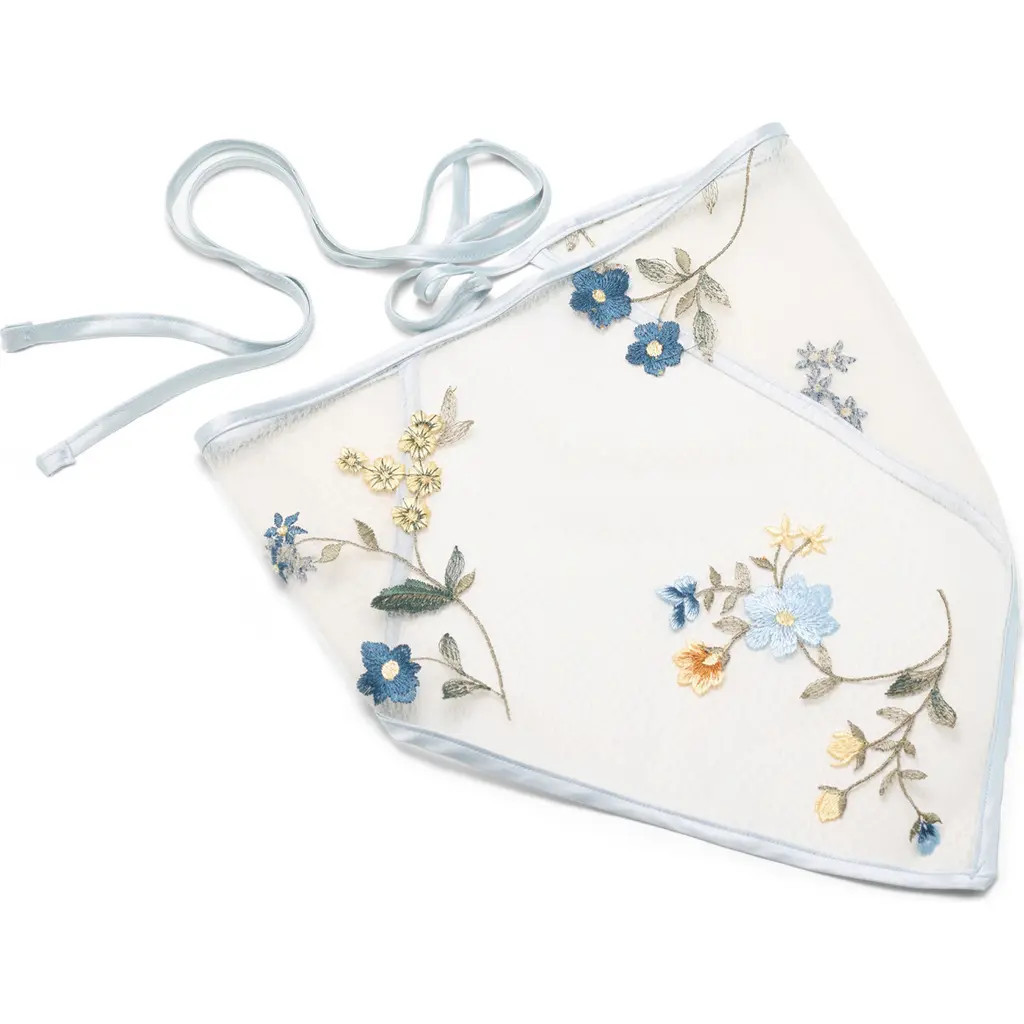 LELET NY Isla Embroidered Bandana in Blue Rain at Nordstrom | Nordstrom
