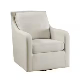 Yarrow Beige Textured Fabric Swivel Arm Chair 1299BEG-1 - The Home Depot | The Home Depot