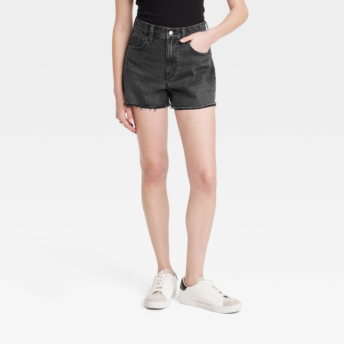 Women's High-Rise 90's Cutoff Jean Shorts - Universal Thread™ Black 10 | Target