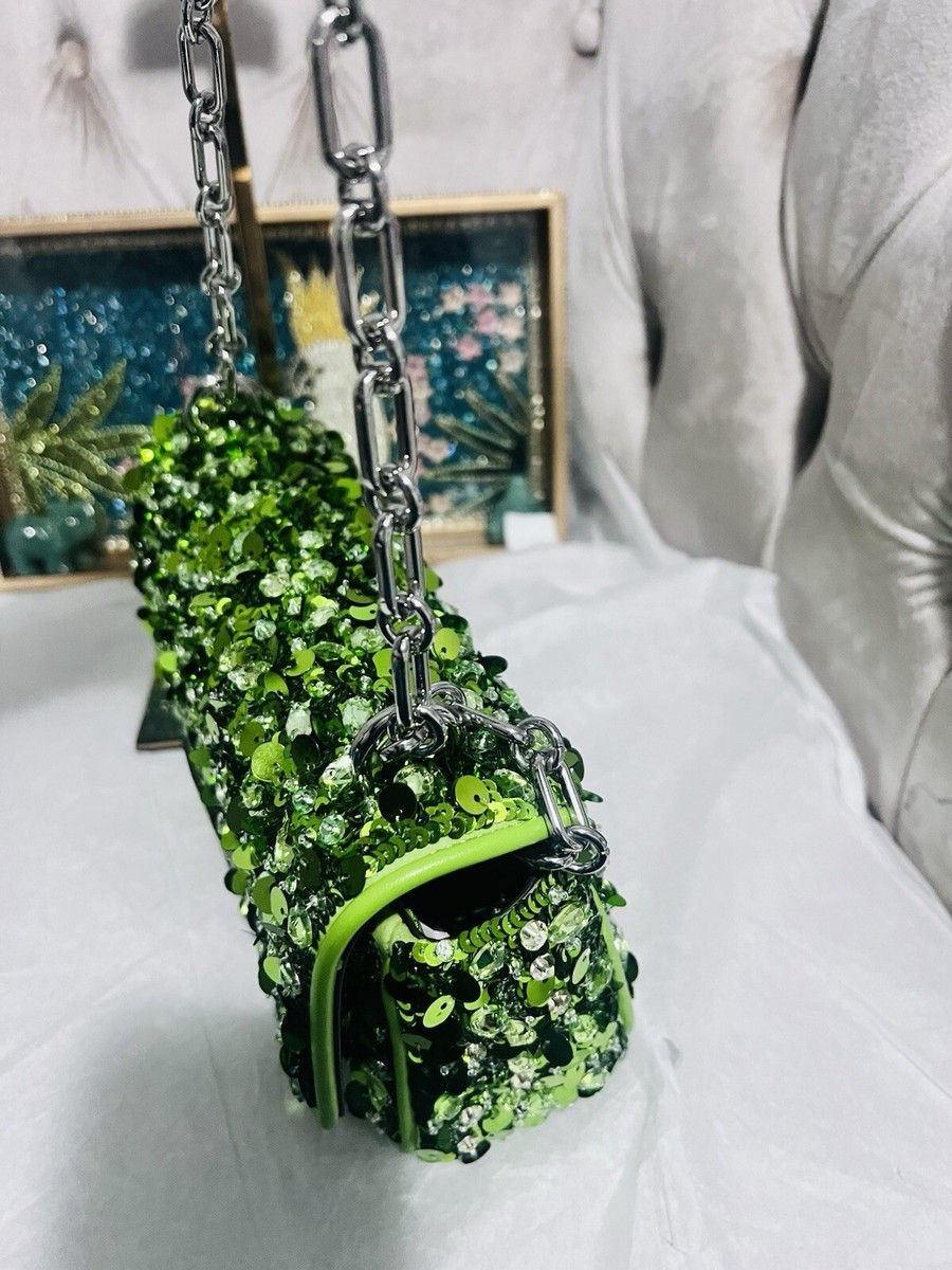 NWT Michael Kors Limited edition Hand Embellished Crystal Small Bag Pear Green | eBay US