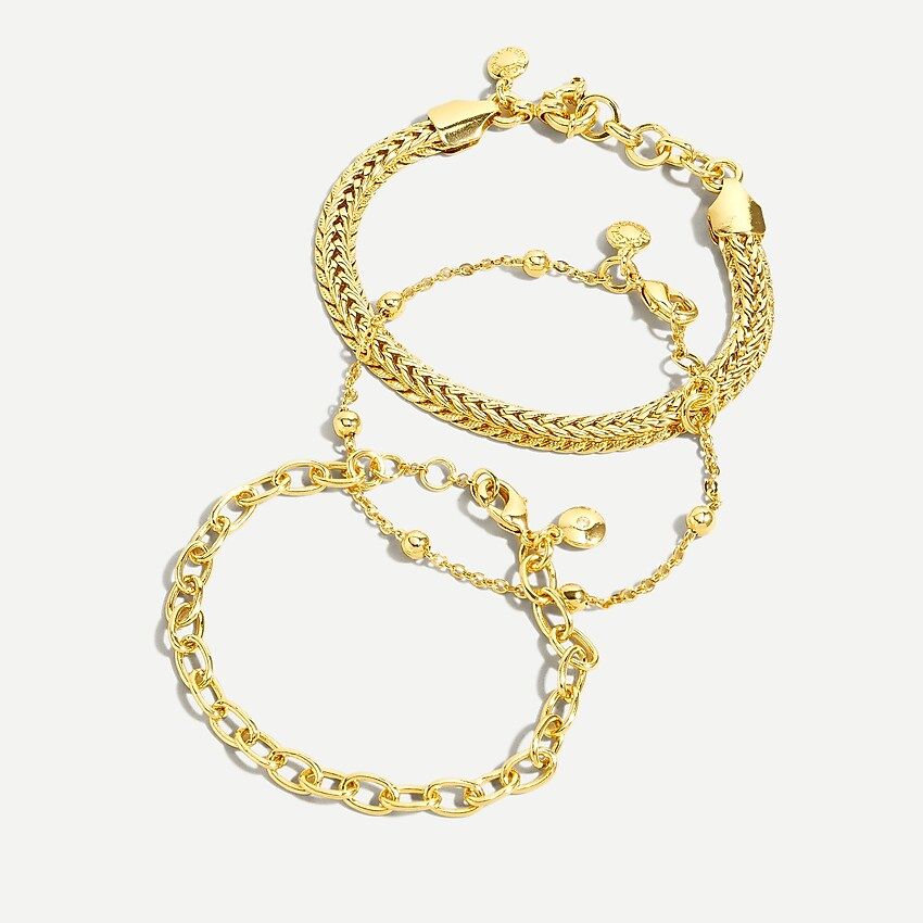 Herringbone gold chain bracelet set | J.Crew US