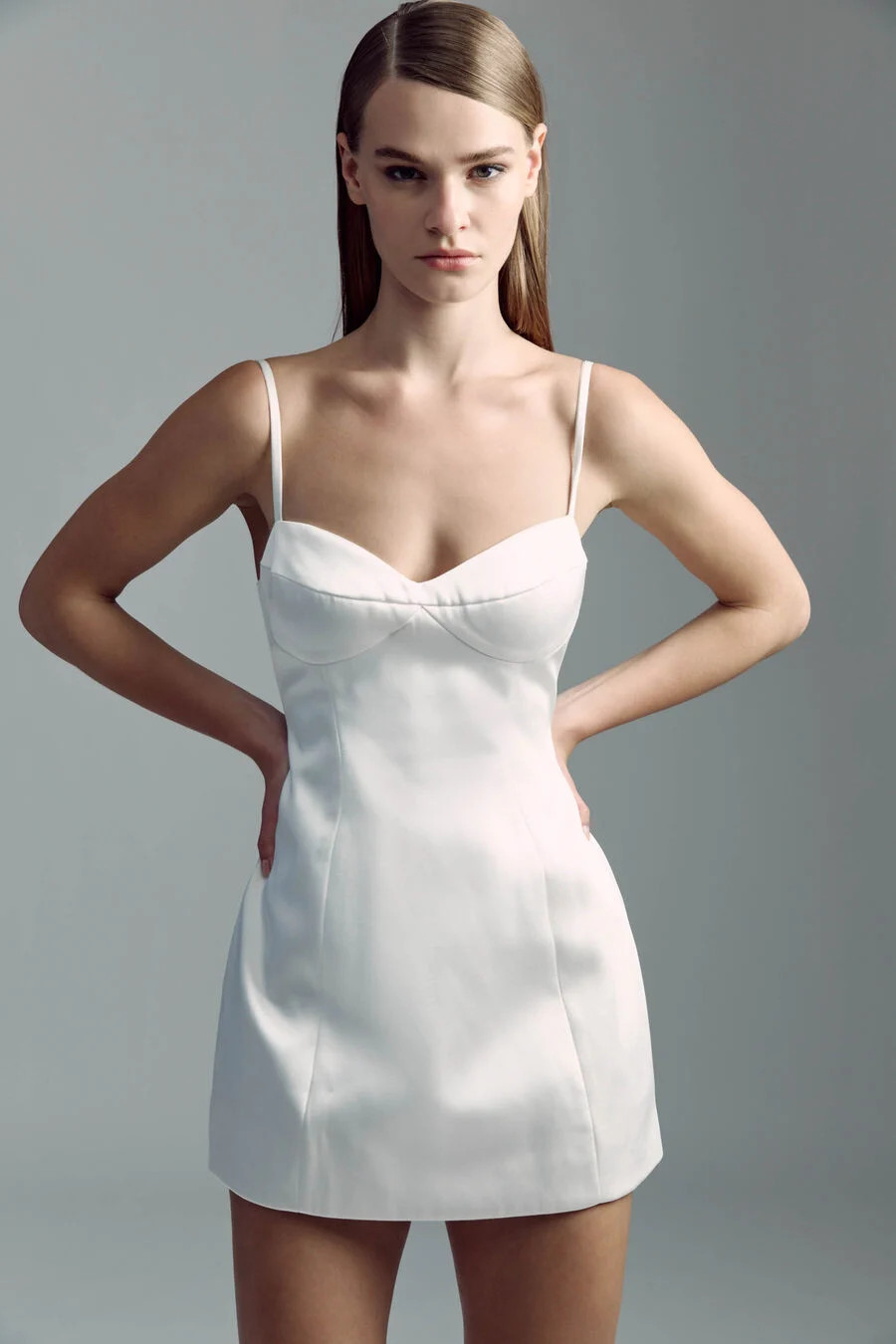 marcello hourglass mini dress in orchid white | Bardot (US)