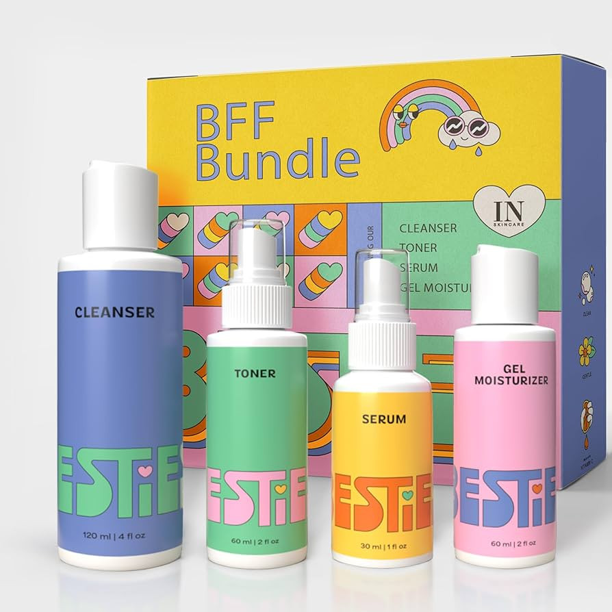InstaNatural BESTIES BFF Four Step Teen Skincare Kit | Simple Skincare for Healthy Skin (Cleanser... | Amazon (US)