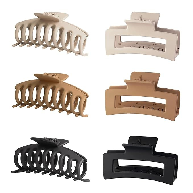 Automoness Hair Claw Clips For Women, Matte Square Hair Claws Clips For Hair Banana Clips, Hair C... | Amazon (US)