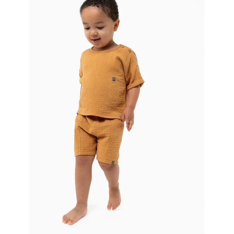 Modern Moments by Gerber Toddler Boy Casual Cotton Gauze Outfit Set, Sizes 12M-5T | Walmart (US)